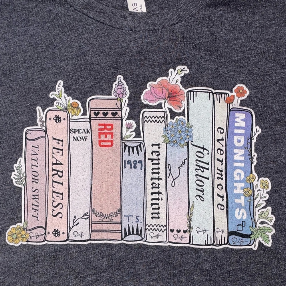 Taylor Swift albums as books t-shirt